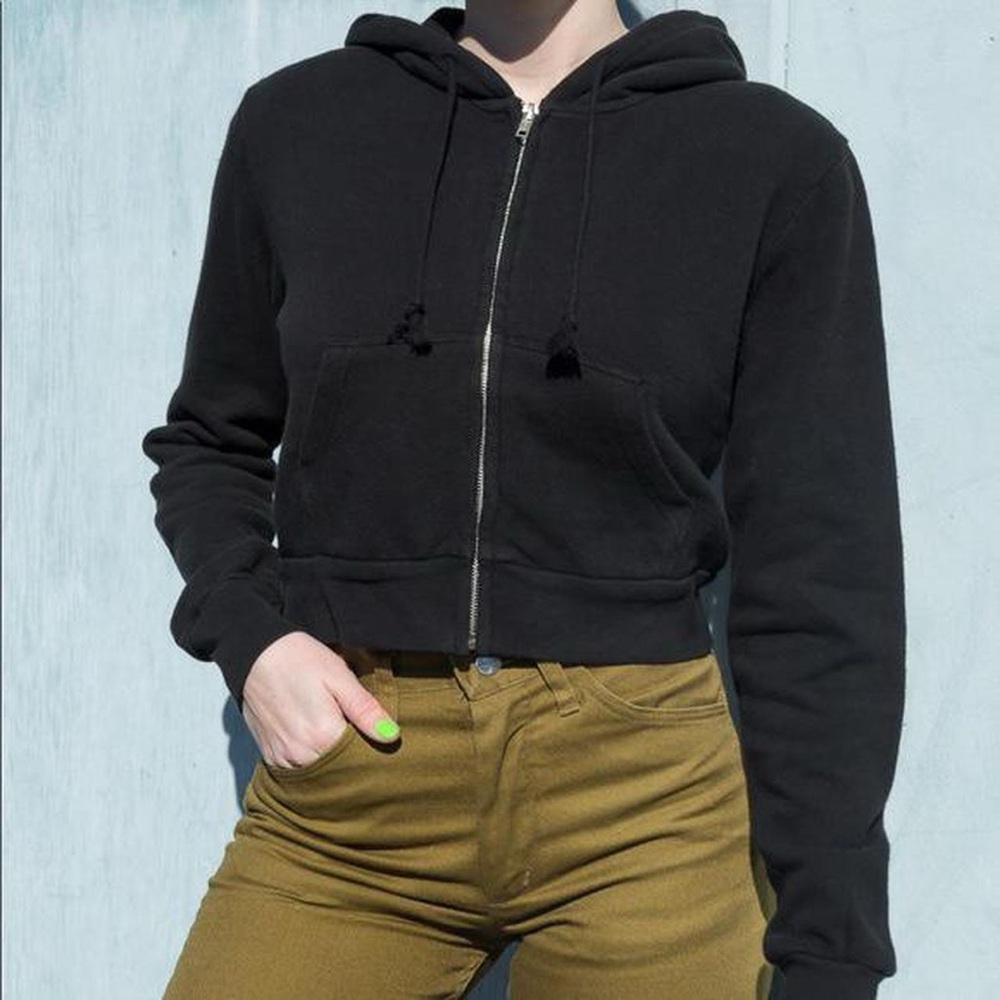brandy melville black crystal zip up hoodie